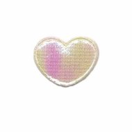 Applicatie glim hart creme klein 25 x 20 mm (ca. 25 stuks)