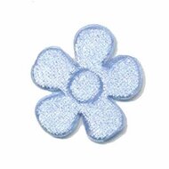 Applicatie bloem blauw fluweel middel 35 mm (ca. 25 stuks)