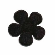 Applicatie bloem zwart fluweel middel 35 mm (ca. 25 stuks)