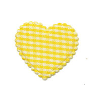 Applicatie ruitjes hart geel middel 35 x 30 mm (ca. 25 stuks)
