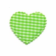 Applicatie ruitjes hart groen middel 35 x 30 mm (ca. 25 stuks)
