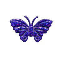 Applicatie glitter vlinder paars middel 40 x 25 mm (ca. 25 stuks)