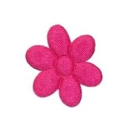 Applicatie bloem fuchsia satijn effen middel 30 mm (ca. 25 stuks)