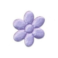 Applicatie bloem lila satijn effen middel 30 mm (ca. 25 stuks)