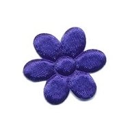 Applicatie bloem kobalt blauw satijn effen middel 30 mm (ca. 25 stuks)