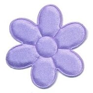 Applicatie bloem lila satijn effen groot 45 mm (ca. 25 stuks)
