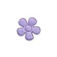 Applicatie bloem lila satijn effen klein 20 mm (ca. 25 stuks)