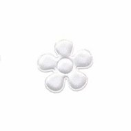 Applicatie bloem wit satijn effen klein 20 mm (ca. 25 stuks)