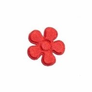 Applicatie bloem rood satijn effen klein 20 mm (ca. 25 stuks)