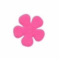 Applicatie bloem fuchsia vilt middel 30 mm (ca. 100 stuks)