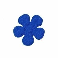 Applicatie bloem kobalt blauw vilt middel 30 mm (ca. 100 stuks)