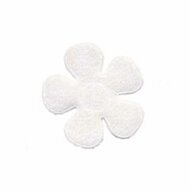 Applicatie bloem wit vilt middel 30 mm (ca. 100 stuks)