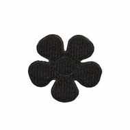 Applicatie bloem zwart vilt middel 30 mm (ca. 100 stuks)