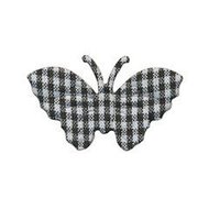 Applicatie geruite vlinder zwart-wit middel 40 x 25 mm (ca. 25 stuks)