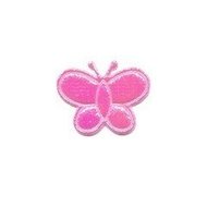 Applicatie glim vlinder roze klein 20 x 20 mm (ca. 25 stuks)