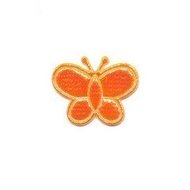 Applicatie glim vlinder oranje klein 20 x 20 mm (ca. 25 stuks)