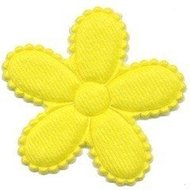 Applicatie bloem NEON geel vilt groot 45 mm (ca. 25 stuks)