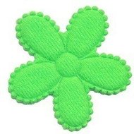 Applicatie bloem NEON groen vilt groot 45 mm (ca. 25 stuks)