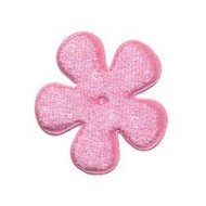 Applicatie bloem licht roze fluweel middel 35 mm (ca. 25 stuks)