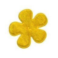 Applicatie bloem geel fluweel middel 35 mm (ca. 25 stuks)