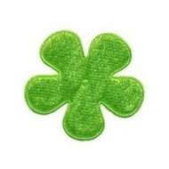 Applicatie bloem groen fluweel middel 35 mm (ca. 25 stuks)