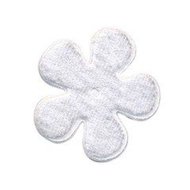 Applicatie bloem wit fluweel middel 35 mm (ca. 25 stuks)