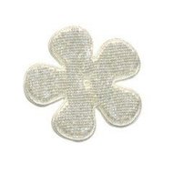 Applicatie bloem creme fluweel middel 35 mm (ca. 25 stuks)