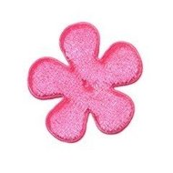 Applicatie bloem roze fluweel middel 35 mm (ca. 25 stuks)