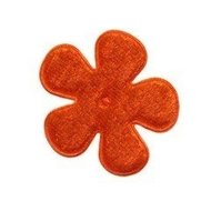 Applicatie bloem oranje fluweel middel 35 mm (ca. 25 stuks)