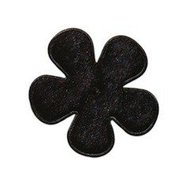 Applicatie bloem zwart fluweel middel 35 mm (ca. 25 stuks)