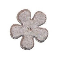 Applicatie bloem grijs fluweel middel 35 mm (ca. 25 stuks)