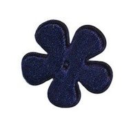 Applicatie bloem donker blauw fluweel middel 35 mm (ca. 25 stuks)