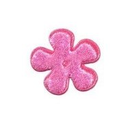 Applicatie bloem roze fluweel klein 25 mm (ca. 25 stuks)
