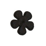 Applicatie bloem zwart fluweel klein 25 mm (ca. 25 stuks)