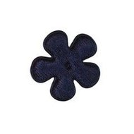 Applicatie bloem donker blauw fluweel klein 25 mm (ca. 25 stuks)
