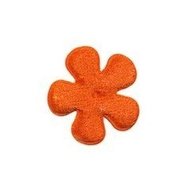 Applicatie bloem oranje fluweel klein 25 mm (ca. 25 stuks)