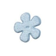 Applicatie bloem licht blauw fluweel klein 25 mm (ca. 25 stuks)