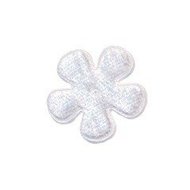 Applicatie bloem wit fluweel klein 25 mm (ca. 25 stuks)