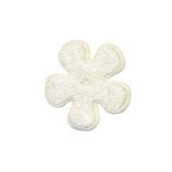 Applicatie bloem creme fluweel klein 25 mm (ca. 25 stuks)
