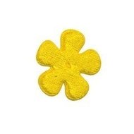 Applicatie bloem geel fluweel klein 25 mm (ca. 25 stuks)
