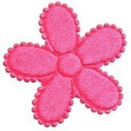 Applicatie bloem roze fluweel groot 45 mm (ca. 25 stuks)