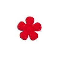 Applicatie bloem rood vilt klein 20 mm (ca. 100 stuks)