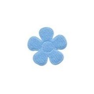 Applicatie bloem licht blauw vilt klein 20 mm (ca. 100 stuks)