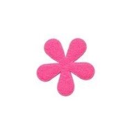 Applicatie bloem met smalle blaadjes fuchsia vilt klein 20 mm (ca. 100 stuks)