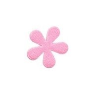 Applicatie bloem met smalle blaadjes roze vilt klein 20 mm (ca. 100 stuks)