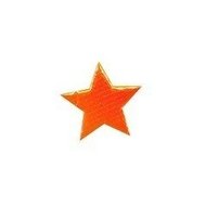Applicatie glim ster oranje klein 18 mm (ca. 100 stuks)