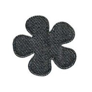 Applicatie bloem denim grijs middel 35 mm (ca. 25 stuks)