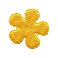Applicatie bloem warm geel satijn effen middel 35 mm (ca. 25 stuks)