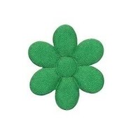 Applicatie bloem donker groen effen satijn middel 30 mm (ca. 25 stuks)