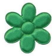 Applicatie bloem donker groen satijn effen groot 45 mm (ca. 25 stuks)